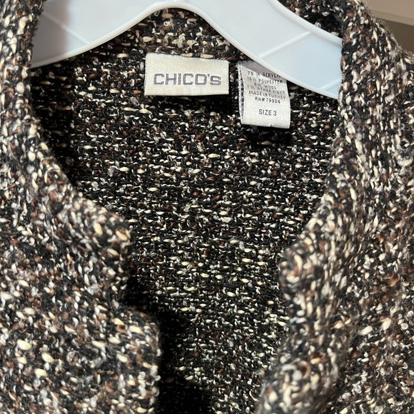 Chico’s tweed jacket- brown, white, black threads - Picture 2 of 11
